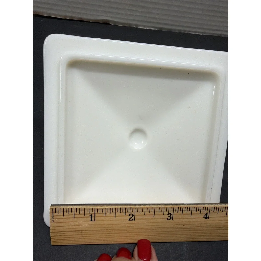 Vtg. LID ONLY- Milk Glass, Covered Candy Dish Lid (No Dish) Old Quilt, 1940's